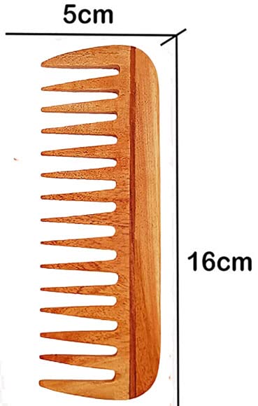 Neem Wood Curly Hair Comb for Women & Men | Hair Growth | Anti Dandruff - Image 4