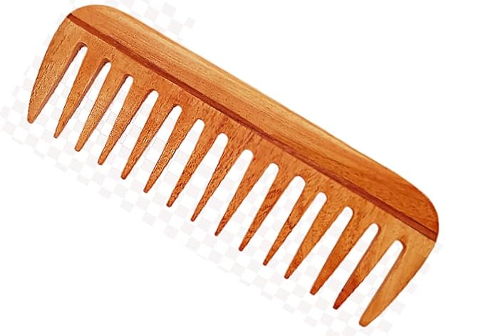 Neem Wood Curly Hair Comb for Women & Men | Hair Growth | Anti Dandruff - Image 2