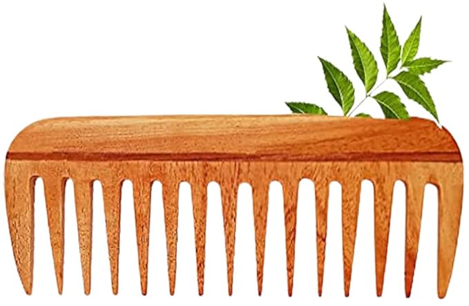 Neem Wood Curly Hair Comb for Women & Men | Hair Growth | Anti Dandruff